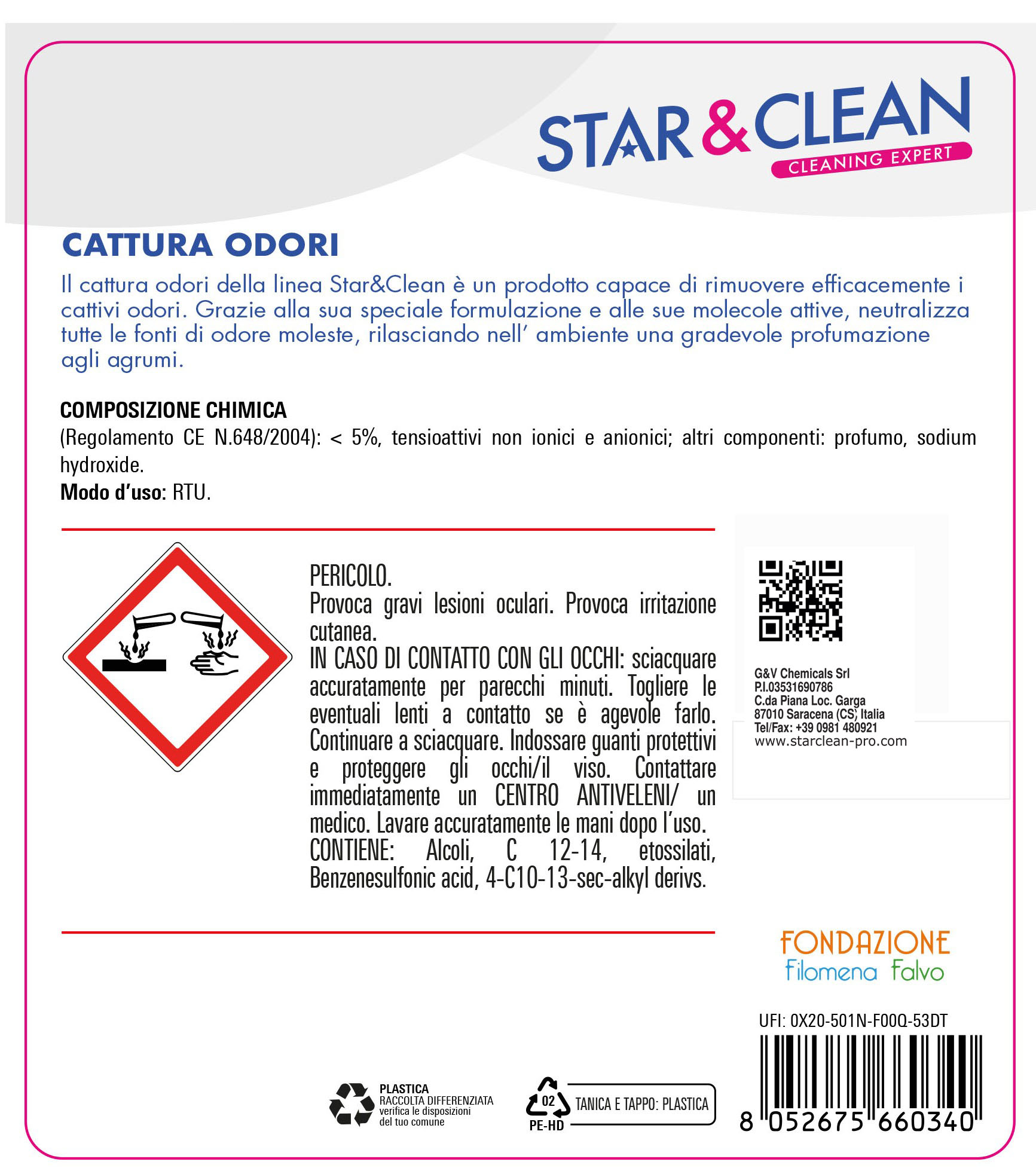 Detersivi concentrati - star clean 207 - cattura odori